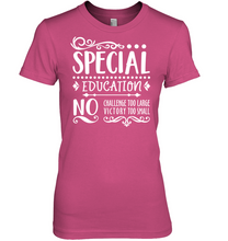Load image into Gallery viewer, Special Education No Challenge Too Large No Victory Too Small Mens T-Shirt
